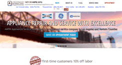 Desktop Screenshot of ampmappliances.com